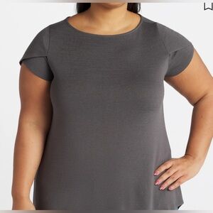 Bravyan Button Back Detail Knit Tee 3X